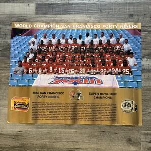 Vintage 1988 San Francisco 49ers Super Bowl XXIII Championship Team Poster